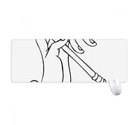 beatChong Budismo Mano Palo De La Línea Patrón De Dibujo Antideslizante Alfombrilla De Ratón Grande Bordes Oficina De Juego Extendido Titched Regalo Estera Ordenador