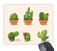 beatChong Cactus Suculentas Maceta Ilustración de la Planta de Goma Antideslizante Mousepad Oficina Juego Regalo del cojín de ratón