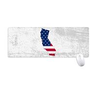 beatChong California, EE.UU. Mapa Rayas De Las Estrellas Bandera Forma Antideslizante Alfombrilla De Ratón Grandes Oficinas Titched Bordes Juego Extendido Regalo Estera Ordenador