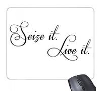 beatChong Cita Famosa poesía aprovecharla Live It rectángulo Slip distinto del de Caucho Mousepad del Juego Alfombrilla de ratón Regalo