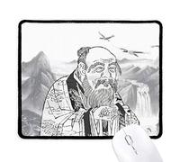 beatChong Dao Religión China Pintura De Tinta Antideslizante Negro De La Oficina del Juego Alfombrilla De Ratón Bordes Cosidos Regalo