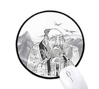 beatChong Dao Religión Pintura De Tinta China Redondas Negro Bordes Cosidas Regalo De La Oficina del Juego Alfombrillas Antideslizantes