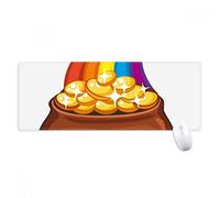 beatChong Día Antideslizante Alfombrilla De Ratón Oficina Grande Juego Extendido Bordes Titched Regalo Estera Ordenador del Brillo del Arco Iris Irlanda Trébol St.Patrick