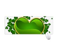 beatChong Día Antideslizante Alfombrilla De Ratón Oficina Grande Juego Extendido Bordes Titched Regalo Estera Ordenador del Trébol De Irlanda del Corazón St.Patrick