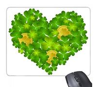 beatChong día del rectángulo Antideslizante de trébol de Cuatro Hojas del corazón de Irlanda de st Patrick de Goma Mousepad del Juego Alfombrilla de ratón Regalo