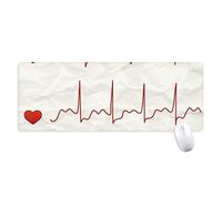 beatChong Diseño del Corazón del Electrocardiograma Antideslizante Alfombrilla De Ratón Oficina Grande Juego Extendido Bordes Titched Regalo Estera Ordenador