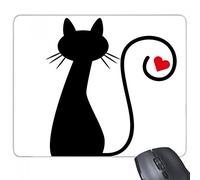 beatChong en Forma de corazón del Gato Sit Figura Sihouette proteja Animal Pet Lover rectángulo de Goma Antideslizante Mousepad del Juego Alfombrilla de ratón Regalo