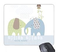 beatChong Goma Mousepad del Juego Alfombrilla de ratón de Regalo de Bienvenida Elefante Azul Verde Lluvia rectángulo Antideslizante
