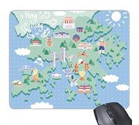 beatChong Goma Mousepad del Juego Alfombrilla de ratón Regalo de Hong Kong Famoso Mapa Lugares de China rectángulo Antideslizante
