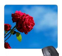 beatChong Goma Mousepad del Juego Alfombrilla de ratón Regalo del Cielo Azul Rosas Rojas Hojas Verdes del rectángulo Antideslizante