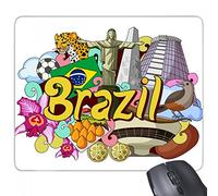beatChong Goma Mousepad del Juego Alfombrilla de ratón Regalo del fútbol Oscar Niemeyer Brasil Pintada rectángulo Antideslizante