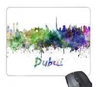 beatChong Goma Mousepad del Juego Alfombrilla de ratón Regalo Dubai la Emiratos árabes Unidos país Ciudad Acuarela ilustración del rectángulo Antideslizante