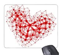 beatChong Goma Mousepad del Juego Alfombrilla de ratón Regalo en Forma de corazón Rojo Estructura Abstracta atómica Tridimensional física ilustración del rectángulo Antideslizante