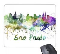 beatChong Goma Mousepad del Juego Alfombrilla de ratón Regalo Sao Paula Brasil país Ciudad Acuarela ilustración del rectángulo Antideslizante