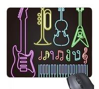 beatChong Goma Mousepad Oficina del Juego Alfombrilla de ratón Regalo Guitarra Música Instrumentos de neón Antideslizante