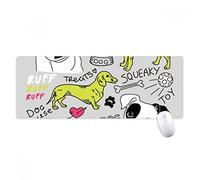 beatChong Historieta del Perro De Juguete De Texto Ilustrado Modelo Antideslizante Alfombrilla De Ratón Grandes Oficinas Titched Bordes Juego Extendido Regalo Estera Ordenador