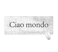 beatChong Hola Italiano Antideslizante Alfombrilla De Ratón Oficina Grande Mundo del Juego Extendido Bordes Titched Regalo Estera Ordenador