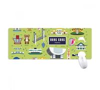 beatChong Hong Kong, China Antideslizante Alfombrilla De Ratón Gran Oficina Juego Extendido Lugares Famosos Bordes Titched Regalo Estera Ordenador