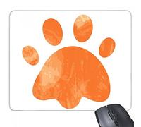 beatChong Huella Linda del Gato proteja Animal Pet Lover rectángulo de Goma Antideslizante Mousepad del Juego Alfombrilla de ratón de Regalo Anaranjado de la impresión de