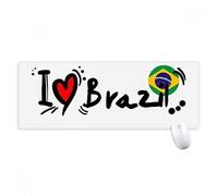 beatChong I Love Brazil Palabra Bandera del Corazón Amor del Ejemplo Alfombrilla De Ratón Antideslizante Oficina Grande Juego Extendido Bordes Titched Regalo Estera Ordenador
