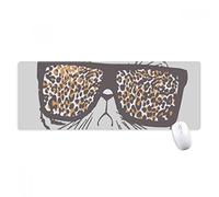 beatChong Leopardo De Impresión De Gafas De Sol De Los Animales Cabeza De Gato Antideslizante Alfombrilla De Ratón Grande Bordes Oficina De Juego Extendido Titched Regalo Estera Ordenador