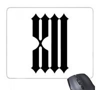 beatChong números Romanos Doce en Negro Silueta del rectángulo de Goma Antideslizante Mousepad del Juego Alfombrilla de ratón Regalo