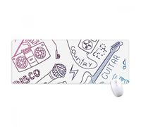 beatChong Patrón Auricular Combinación De Música Ilustrar Antideslizante Alfombrilla De Ratón Grandes Oficinas Titched Bordes Juego Extendido Regalo Estera Ordenador