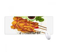 beatChong Plato Tradicional De Satay De Singapur Antideslizante Alfombrilla De Ratón Oficina Grande Juego Extendido Bordes Titched Regalo Estera Ordenador