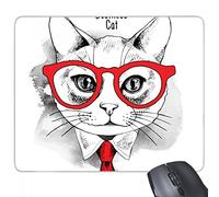 beatChong Proteger la Cabeza del Gato Bussiness Slip distinto del de Caucho Regalo de Mousepad del cojín Animal Amante de los Animales del rectángulo de Juego del ratón