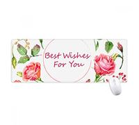 beatChong Rosas Rojas Patrón Flores Arbusto Antideslizante Regalo Alfombrilla De Ratón Grandes Oficinas Titched Bordes Juego Extendido Estera Ordenador