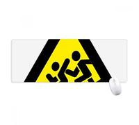 beatChong Símbolo De Advertencia De Color Amarillo Persecución Negro Triángulo Prohibida Alfombrilla De Ratón Antideslizante Gran Bordes Oficina De Juego Extendido Titched Regalo Estera Ordenador