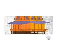 beatChong Templo Tradicional Cultura Japonesa Antideslizante Alfombrilla De Ratón Oficina Grande Juego Extendido Bordes Titched Regalo Estera Ordenador