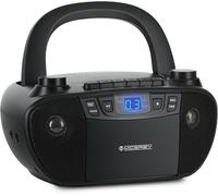 Beatfoxx CDB-1016 BK Boombox casete-CD-rádio transportable - grabadora AUX-auriculares - funciona con cable o 6 pilas C