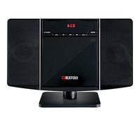 Beatfoxx Equipo de Música Vertical MCD-60 (Reproductor CD/MP3, USB, Bluetooth, Entrada Aux, Montaje de Pie o Pared, Incluye Mando a Distancia) Negro