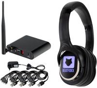 Beatfoxx SCPS-643 Silent Disco V2 USB-C Party Set - Set Básico con 64 Auriculares y 3 Transmisores - Sonido para Fiesta sin Altavoces Grandes - para Eventos al Aire Libre - Incluye 4 Cargadores