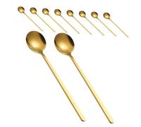 Beatifufu 10 Piezas Cucharas de Acero Inoxidable con Mango Cómodo para Servir Helado Remover Café y Té Utensilios Prácticos Reutilizables para Cocina y Postres