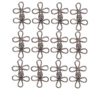 Beatifufu 12 Pares Retro Metal Buttons For Clothing Traditional Chinese Style Cheongsam Fasteners Metal Buckles Compatible With Coats Shawls DIY Sewing Accessories