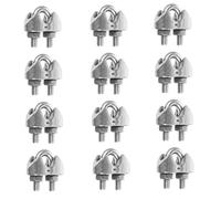 Beatifufu 12 piezas Abrazaderas de Acero Inoxidable U Tipo para Cable de Alambre Clips Sujetacables Resistente la Corrosión para Cargas y Uso Exterior