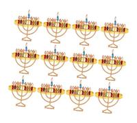 Beatifufu 12 Piezas Anillos para Servilletas Menorá de Ligera Resistente y Reutilizable para Decoración de Mesa Hanukkah y Fiestas Judías