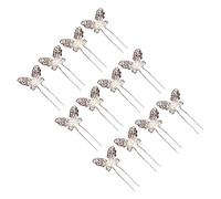 Beatifufu 12piezas Horquillas Forma Vintage Plateadas Gemas De Imitación Pelo Para Bodas