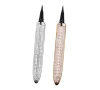 Beatifufu 2 piezas Delineador de Ojos Resistente al Sudor y Agua Lápiz con Brillo para Delineado Preciso Manchas Unidades Tonos y Rosa Dorado para Maquillaje Duradero y Uso Diario