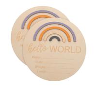 Beatifufu 2 piezas Tarjetas Mensuales de Madera para Niña Señal de Anuncio de Nacimiento Disco de para Fotografía para Recuerdo de Primer Año