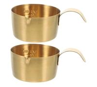 Beatifufu 2 Piezas Tazas Medidoras de Espresso Inoxidable con Válvula Antigoteo para Medición Precisa Leche Accesorios de Café