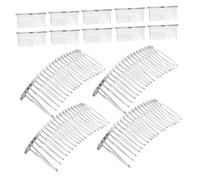 Beatifufu 20 Piezas Peines de Alambre para Cabello Accesorio Nupcial de Metal Plateado con Dientes Curvados Peine Lateral Francés Clásico para Novia Complemento Diy para Peinados Ligero y
