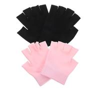 Beatifufu 2pares Guantes Hidratantes De Gel Para Secas De Spa De Guantes De Media Dedo y Transpirables Hidratación y Cuidado De Casa