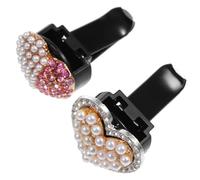 Beatifufu 2piezas Clip De Para Coche Diseño De Corazón y Rhinestones Decoración Automotriz Elegante De y Accesorio Práctico Para Ventilación De Aire Aromatizante Duradero y Atractivo