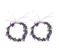 Beatifufu 2piezas Corona De Lavanda Diadema Floral De Novia Para Bodas Eventos Especiales y Fiestas Accesorios De Fotos Con Detalles Artificiales y Verdes Haz Tu Propia Corona De Flores
