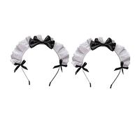 Beatifufu 2piezas Diadema De Encaje Lazo Para Mujeres Accesorio De Cabello Lolita Para Cosplay y Fiestas