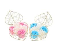 Beatifufu 2piezas Jabón Decorativo Con De Hierro Flores De Jabón Aromáticas Para De Bodas y Cumpleaños Diseño Simulada