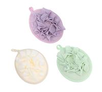 Beatifufu 3 Piezas Bola de Baño Espumosa Esponja de Baño de Color Sólido para Hacer Burbujas Lufa de Ducha Exfoliante para Uso Diario la Ducha